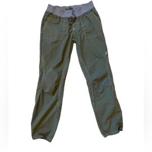 *prAna* Hiking Pants Jogger Olive Green Cotton with Toggles SZ XS